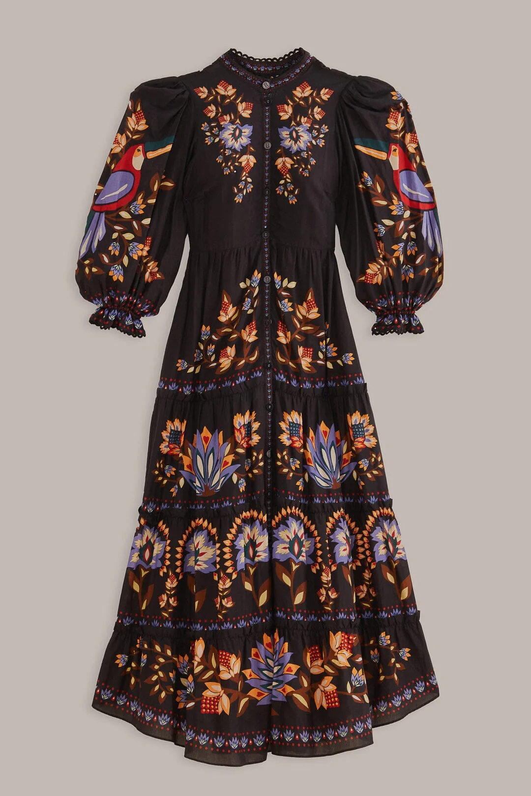 Black Winter Garden Long Sleeve Maxi Dress - Image 6