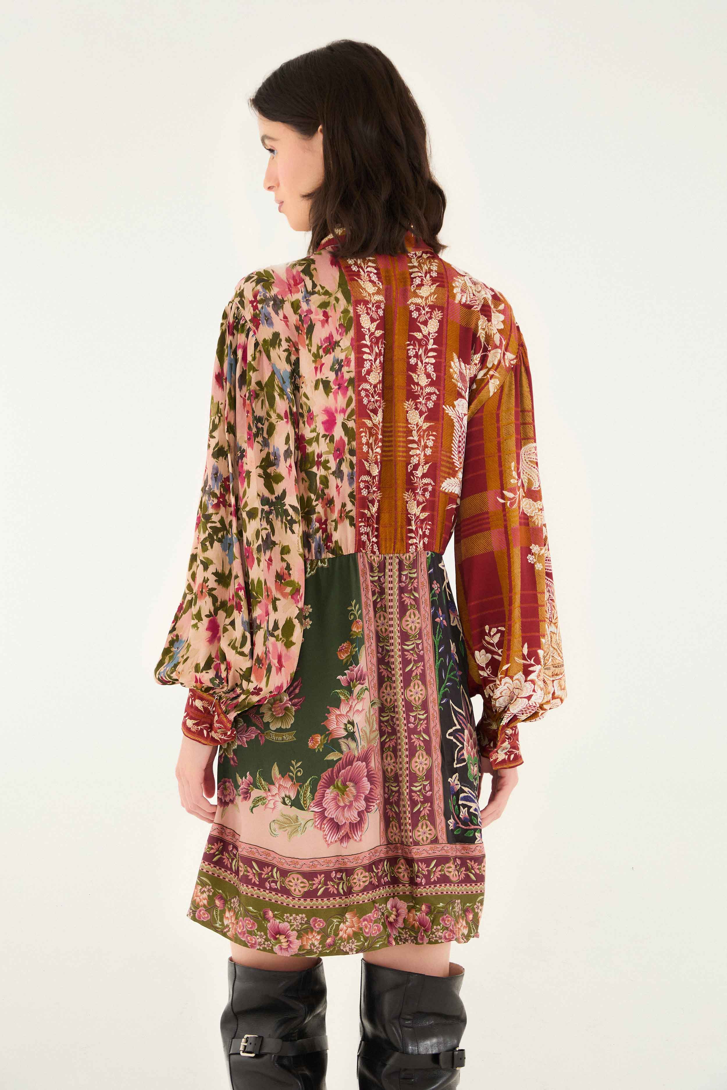 Mixed Winter Garden Lenzing™ Ecovero™ Viscose Mini Dress - Image 3