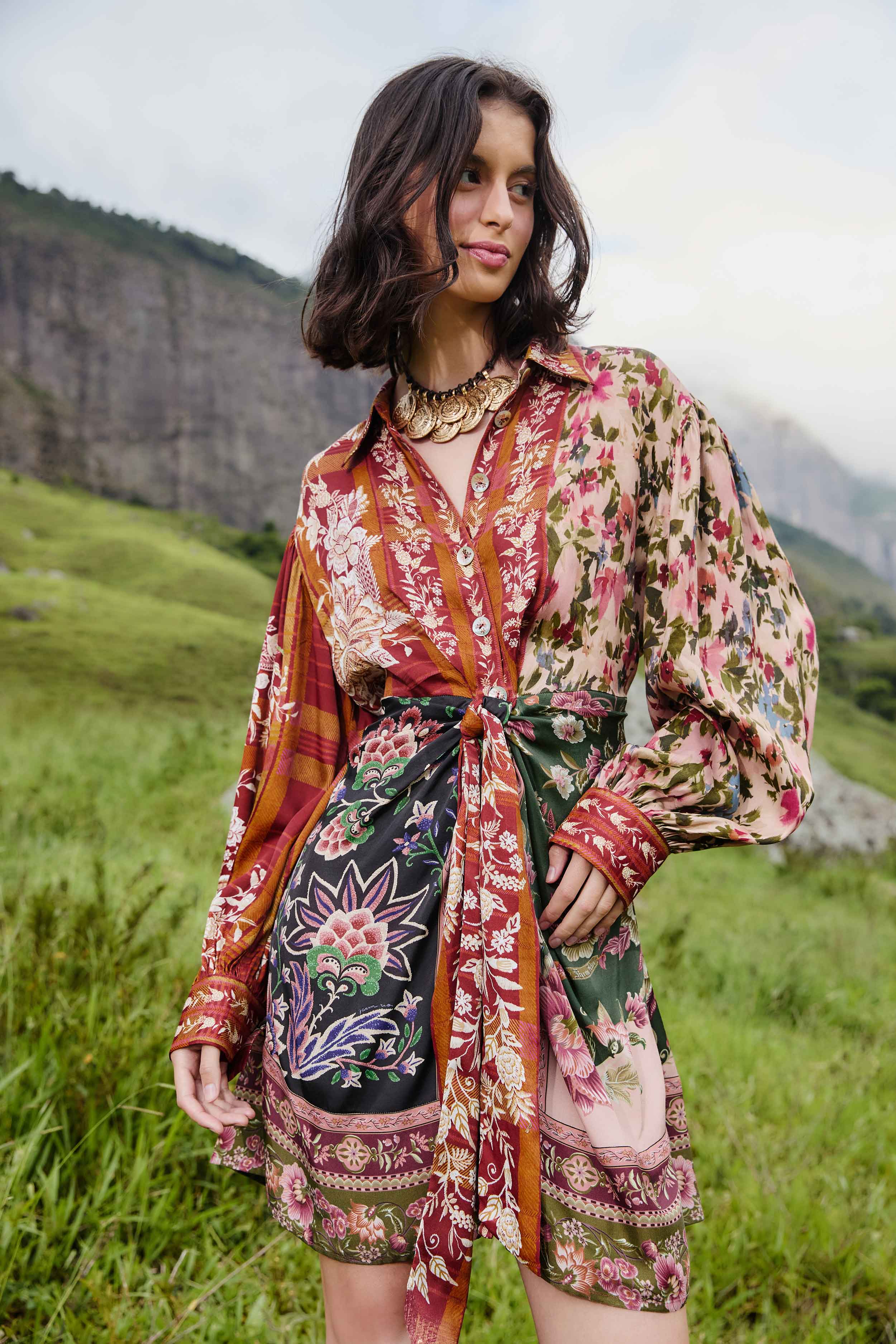 Mixed Winter Garden Lenzing™ Ecovero™ Viscose Mini Dress - Image 4