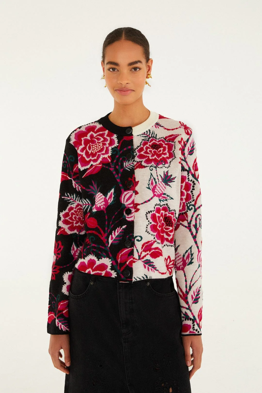 Mixed Winter Garden Knit Cardigan