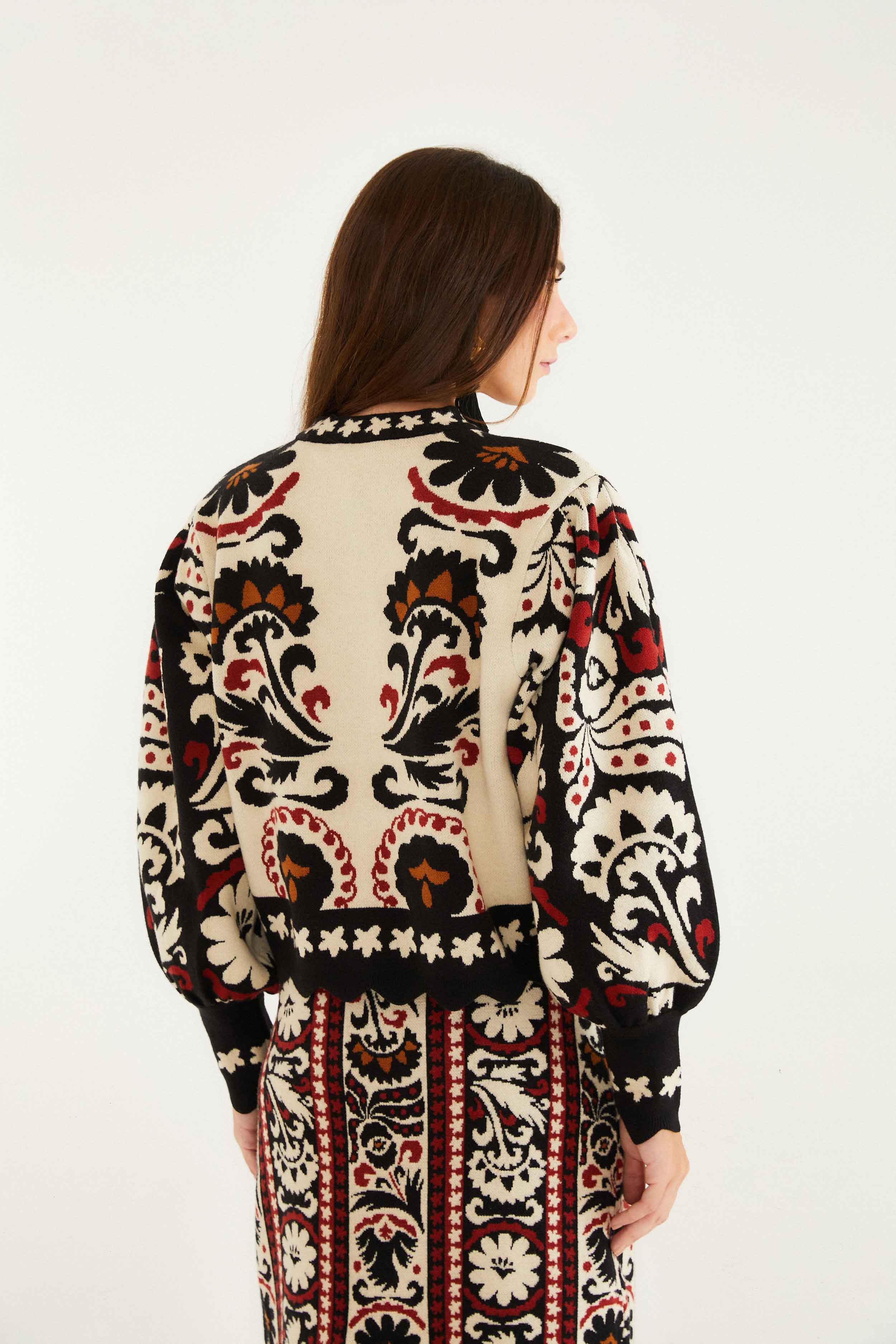 Stripes Winter Tapestry Knit Sweater - Image 4