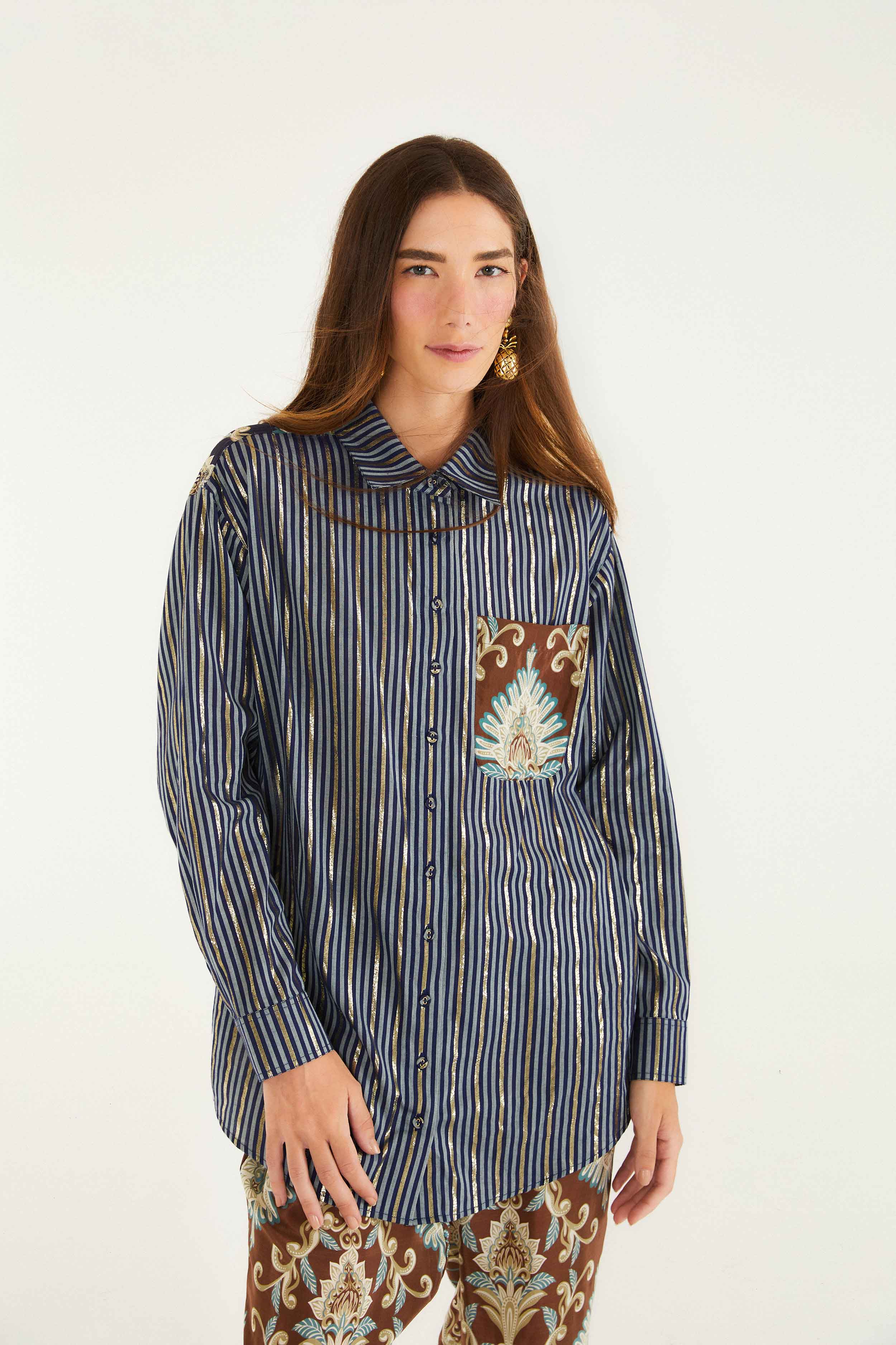 Brown Wonderful Arabesque Shirt - Image 2