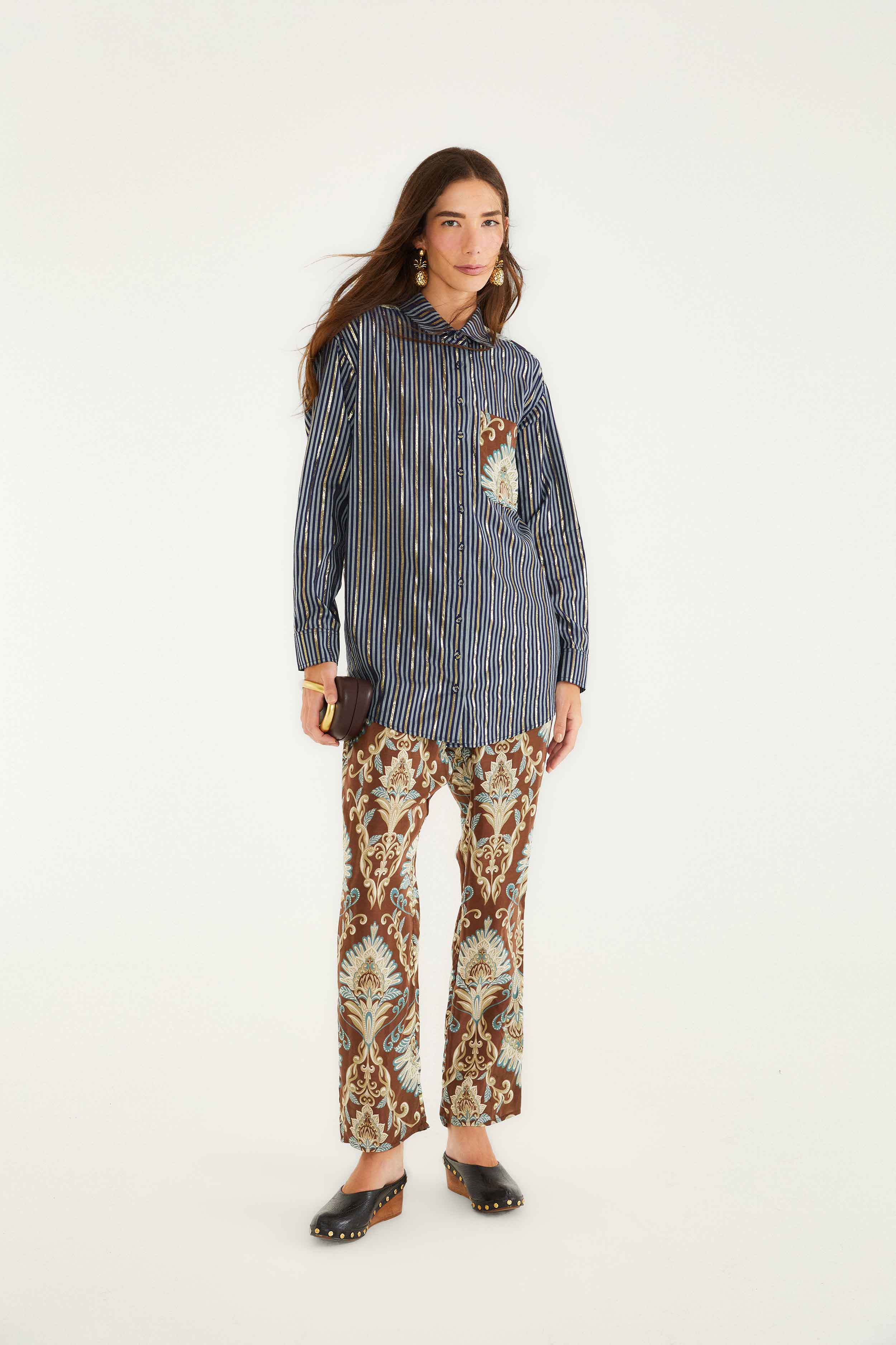 Brown Wonderful Arabesque Shirt - Image 3