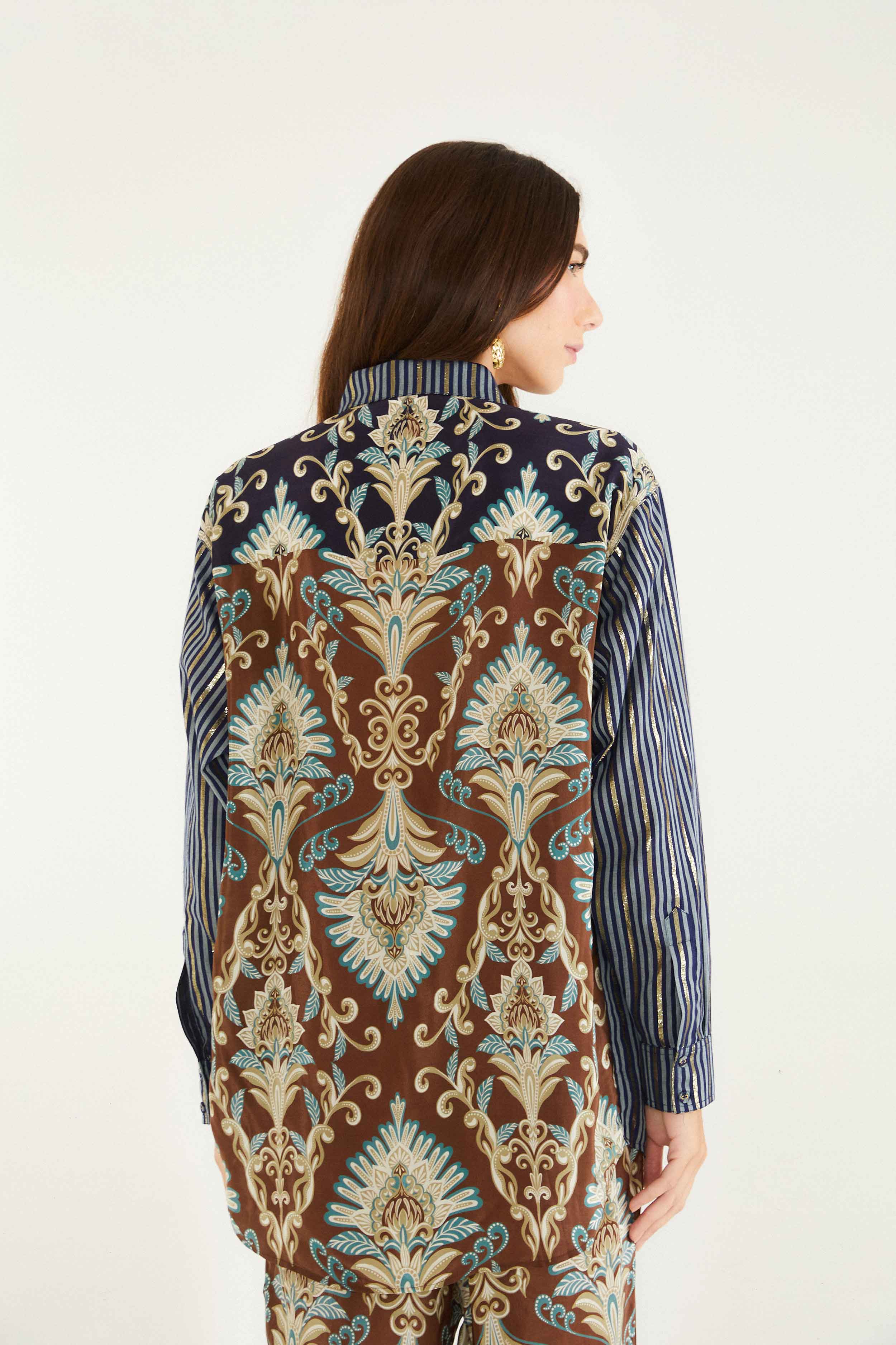 Brown Wonderful Arabesque Shirt - Image 4
