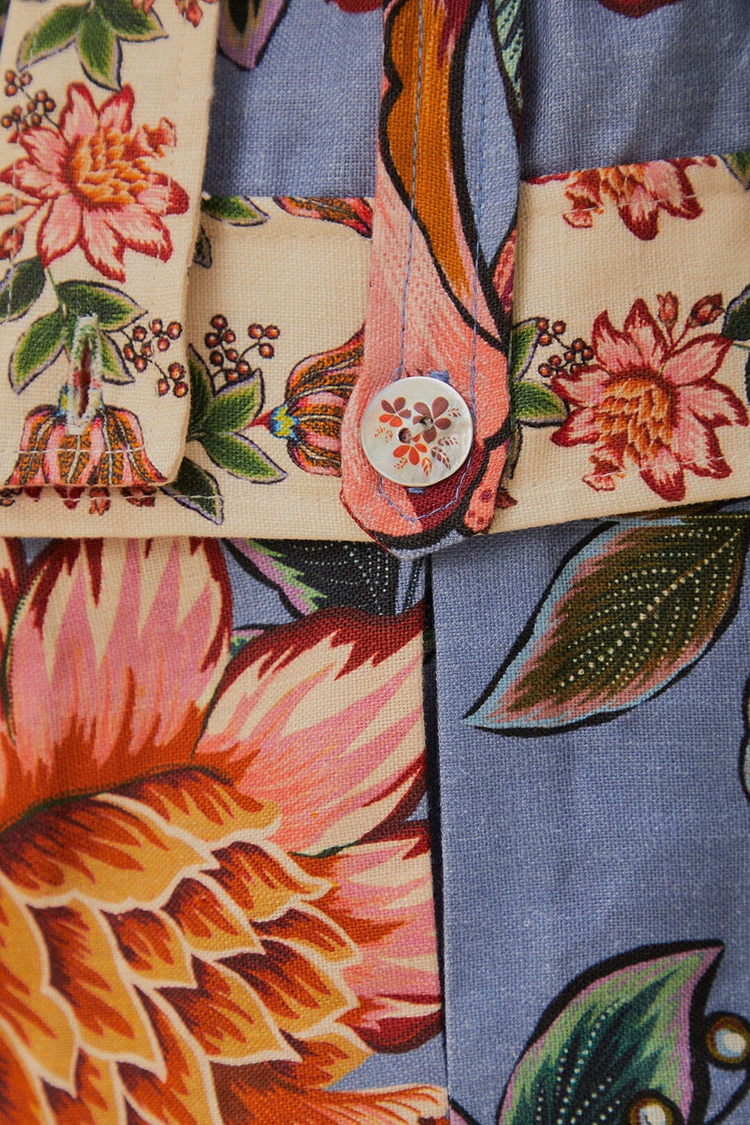Wonderful Bouquet Blue Linen Shorts - Image 5