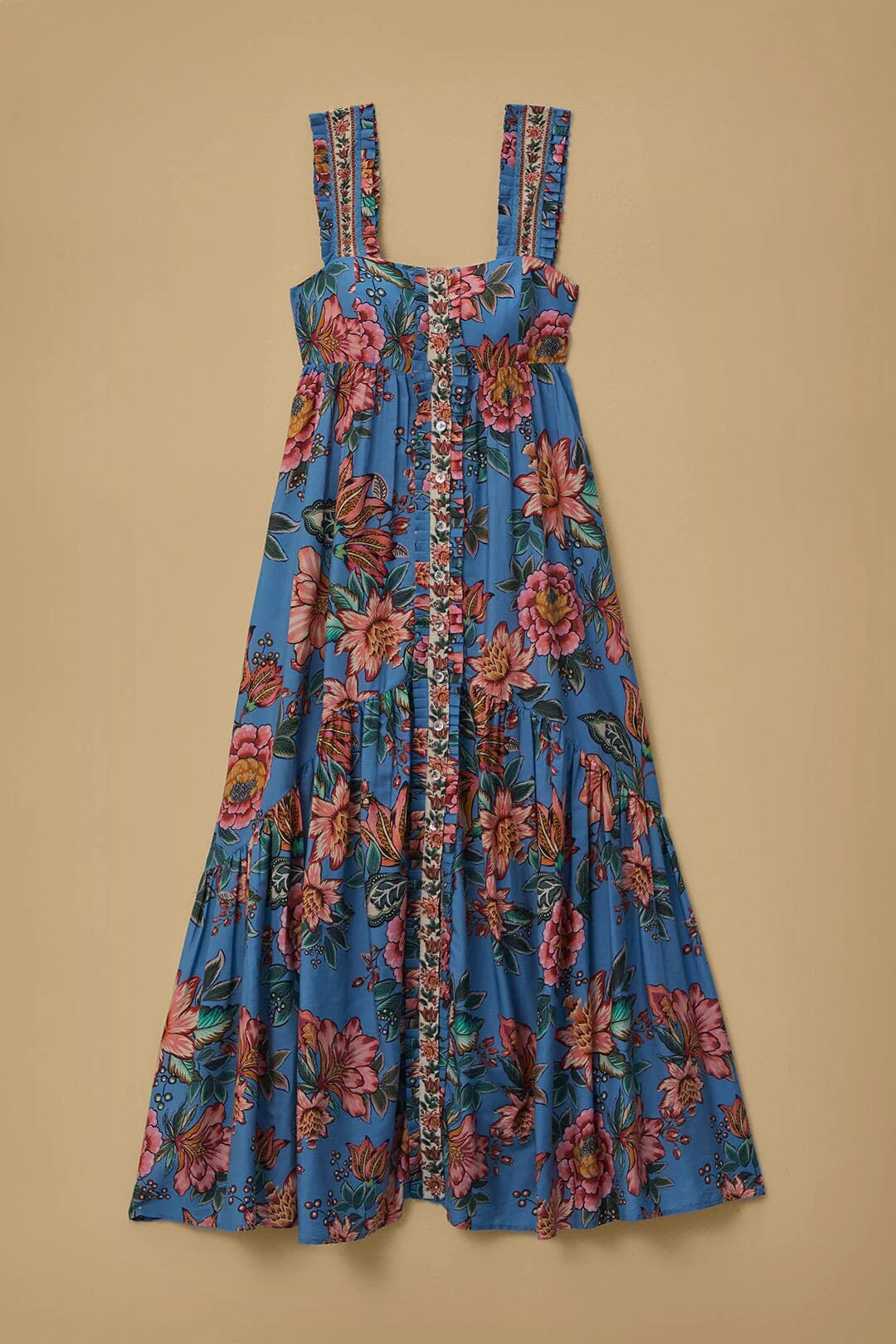 Wonderful Bouquet Blue Sleeveless Maxi Dress - Image 7