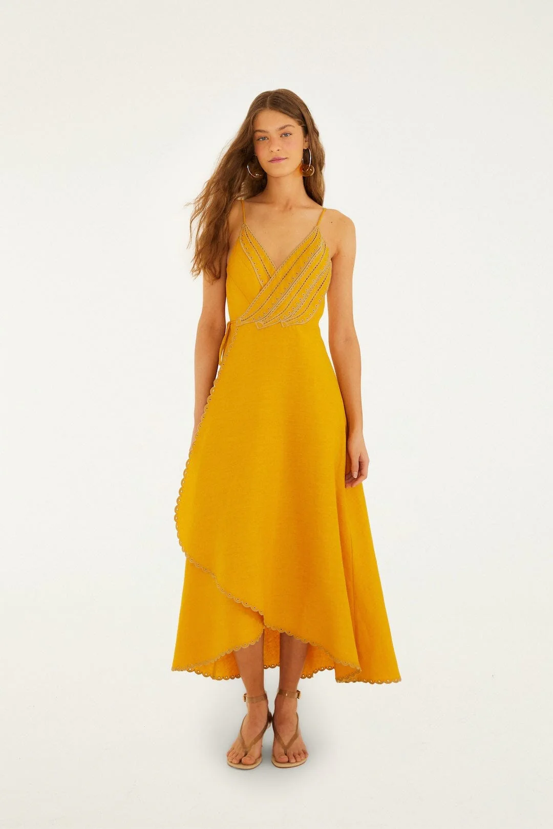 Yellow Bananas Euroflax Premium Linen Maxi Wrap Dress