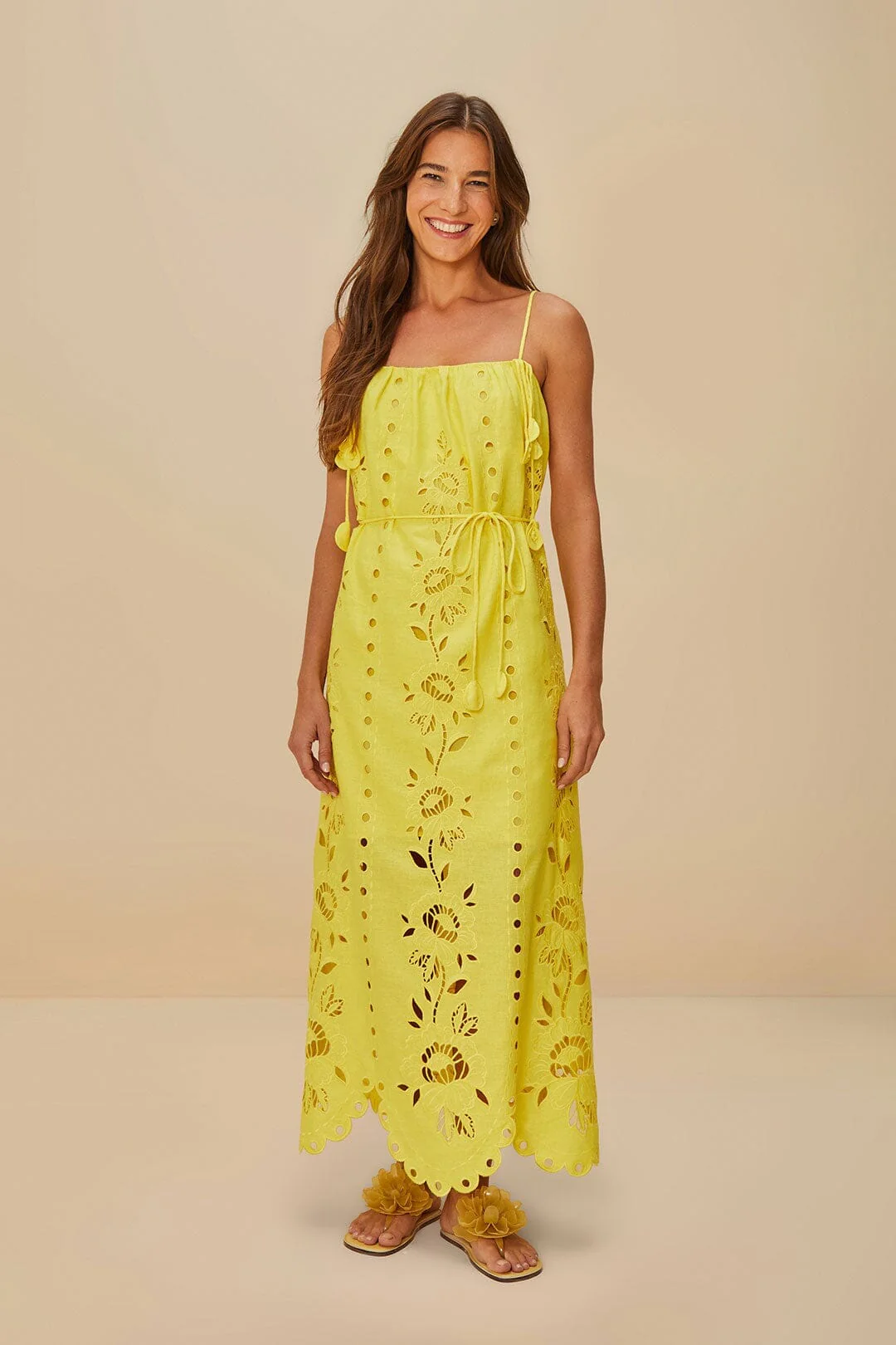Yellow Richelieu Sleeveless LENZING™ ECOVERO™ Euroflax™ Maxi Dress - Image 2