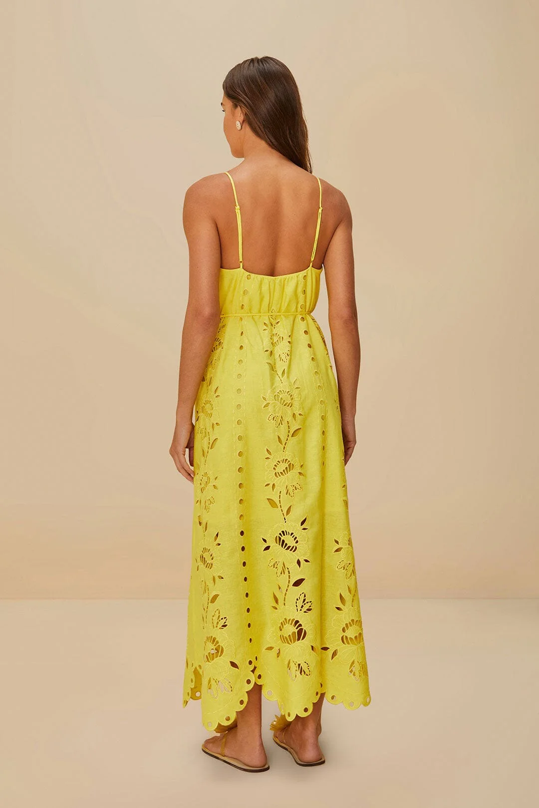 Yellow Richelieu Sleeveless LENZING™ ECOVERO™ Euroflax™ Maxi Dress - Image 4
