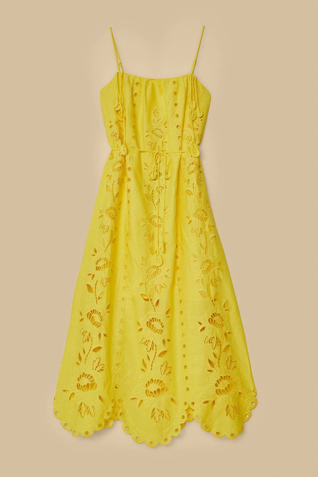 Yellow Richelieu Sleeveless LENZING™ ECOVERO™ Euroflax™ Maxi Dress - Image 5