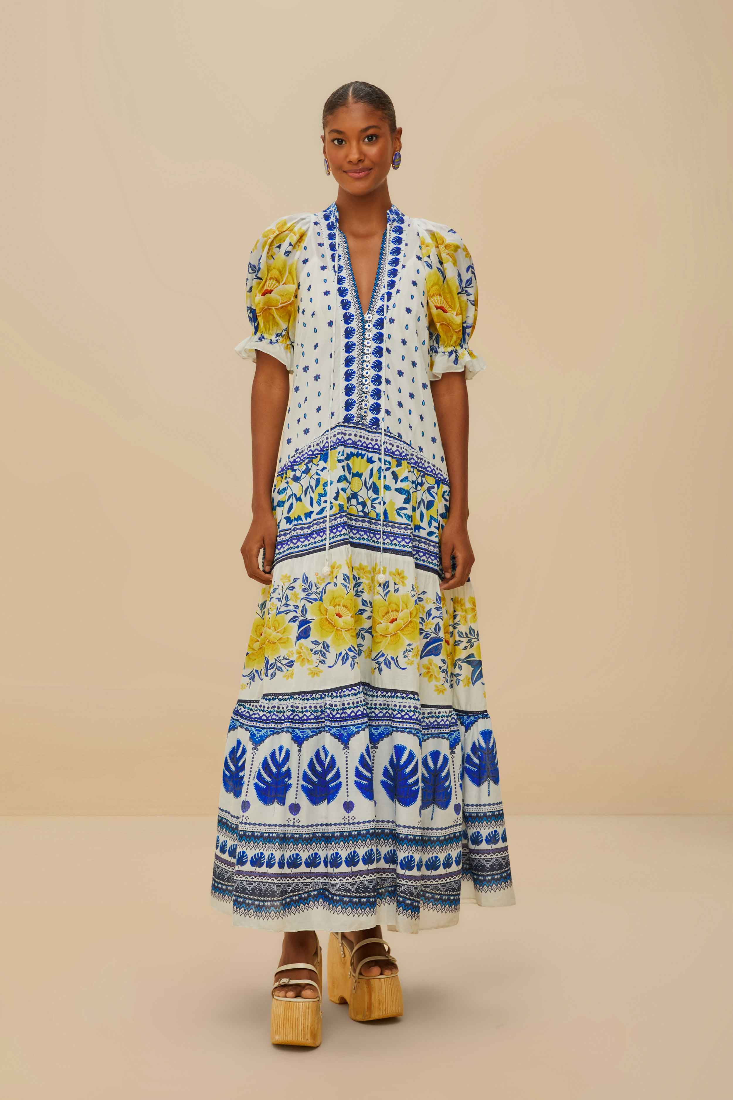 ZULI OFF-WHITE MIDI DRESS SHORT SLEEVES