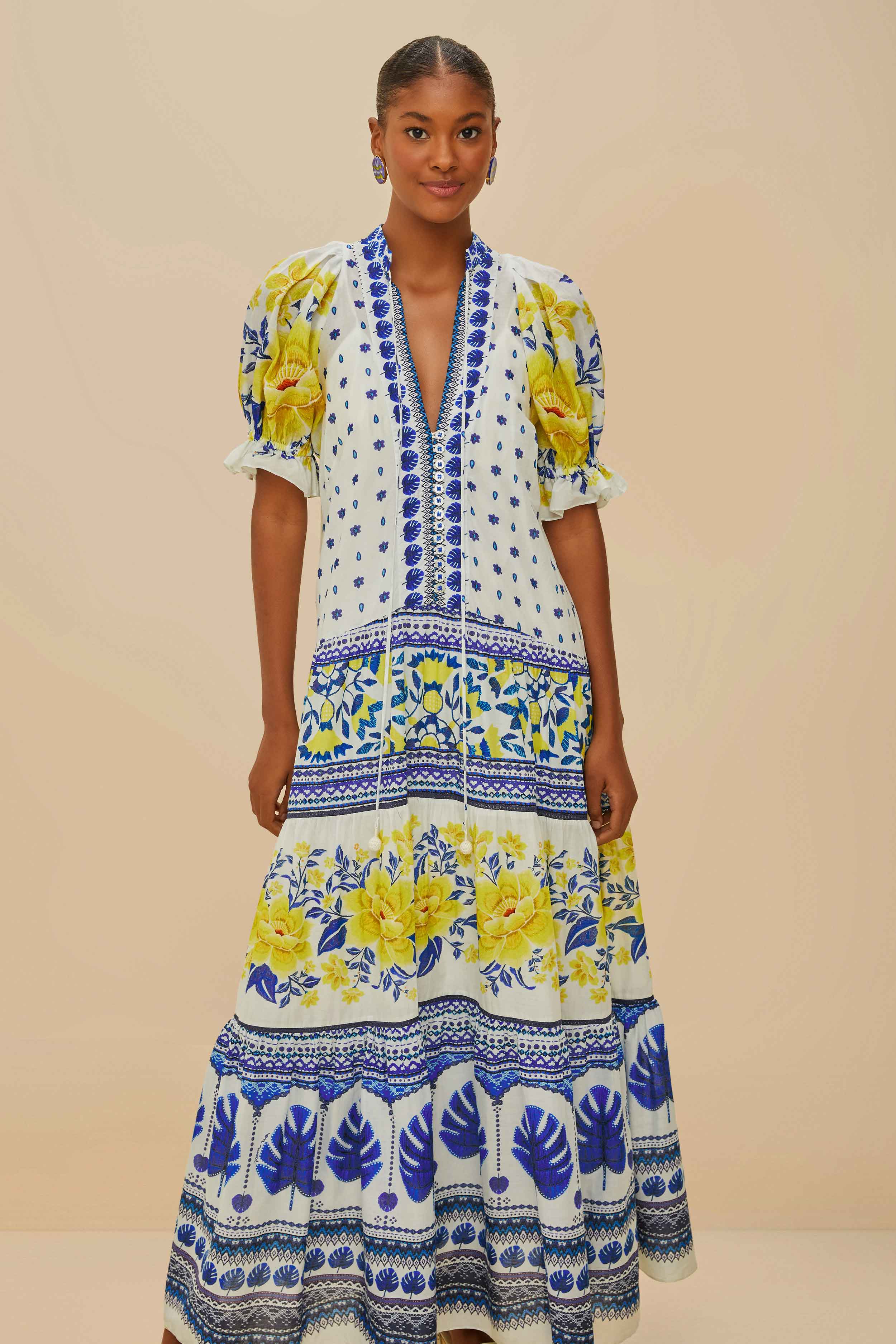 ZULI OFF-WHITE MIDI DRESS SHORT SLEEVES - Image 3